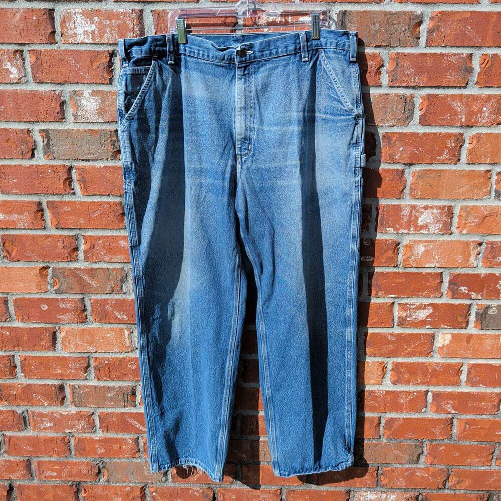 Carhartt Loose Original Fit Carpenter Jeans Mens 42x32 Blue Denim Workwear